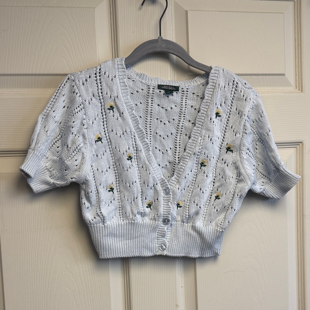 Women's White Cardigan Sweater